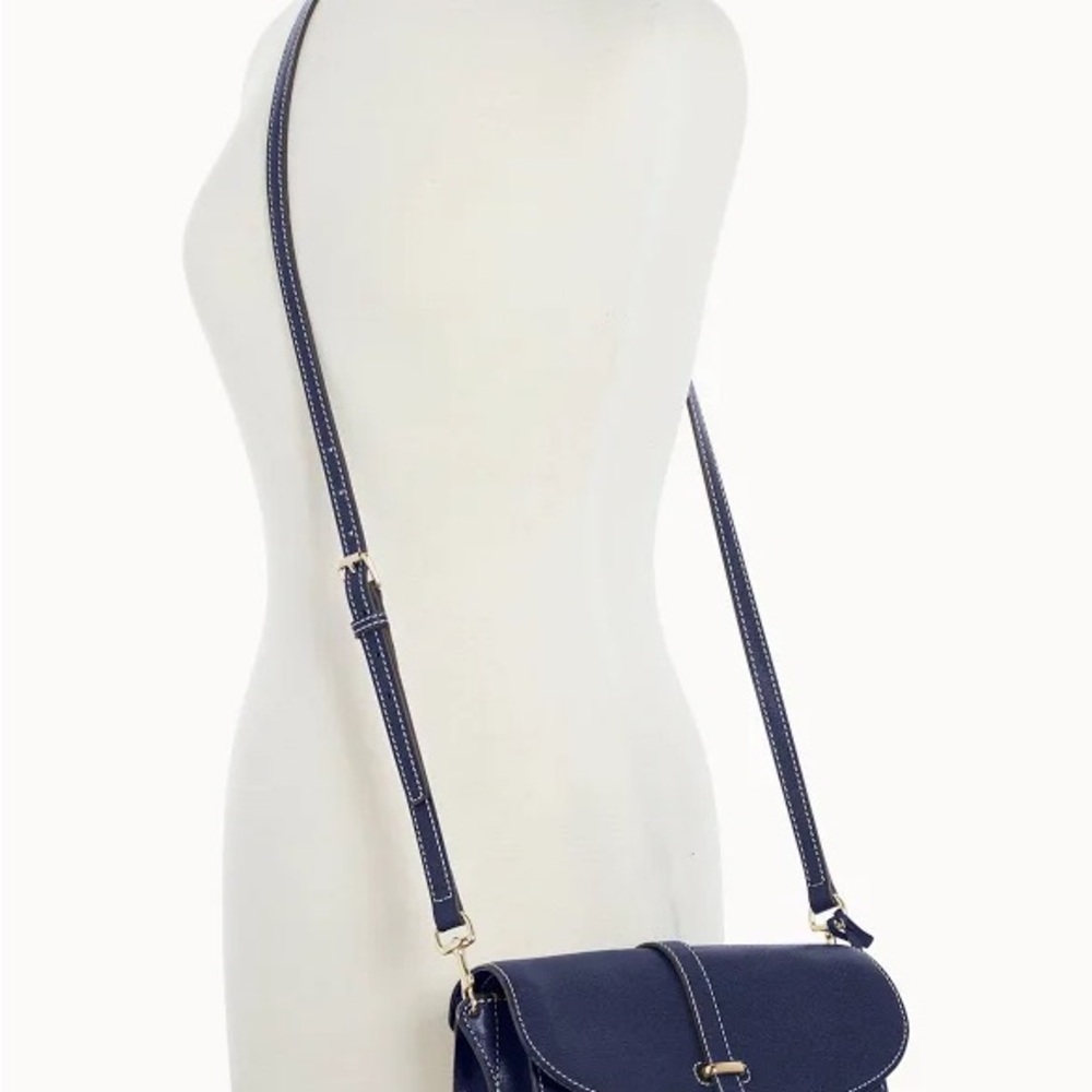 Dooney & Bourke Marine Blue Saffiano Flap Crossbody Bag